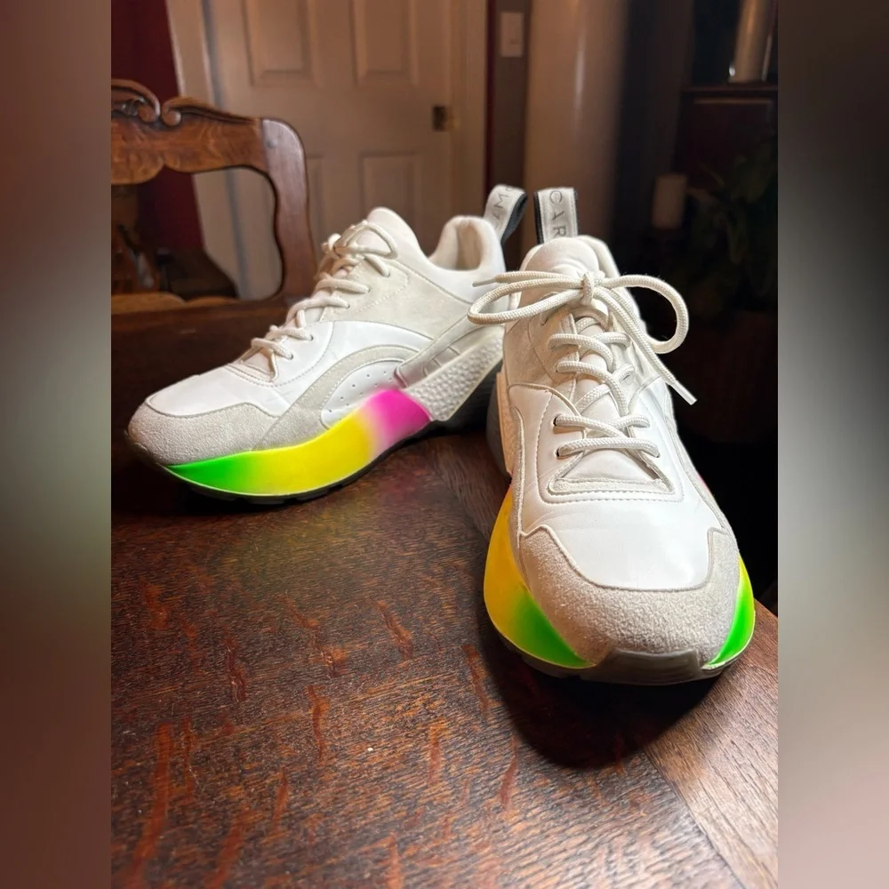Stella McCartney Eclypse Rainbow Chunky Platform Sneakers. Size 39.5 or US 8.5
